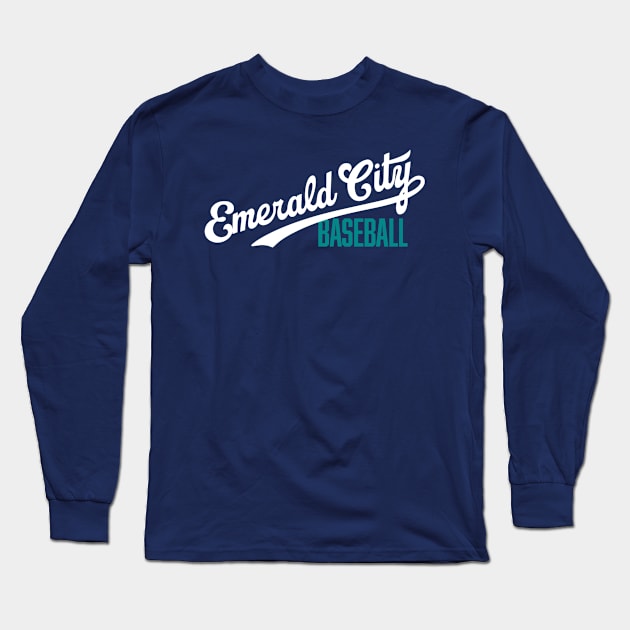 Emerald City Baseball Long Sleeve T-Shirt by Throwzack